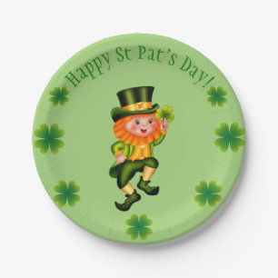 Leprechaun St Patrick's Day Pappteller