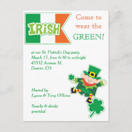 Leprechaun St Patricks Day Party Einladung