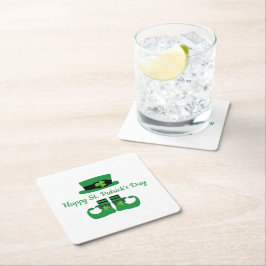 Leprechaun St. Patrick's Day Party Green Black Rechteckiger Pappuntersetzer