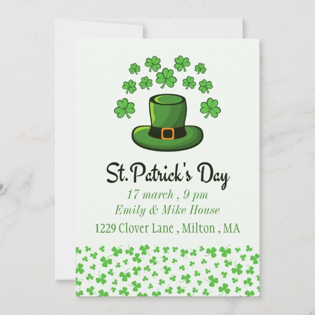 Leprechaun St.Patrick's Day Party Invitation (Devant)