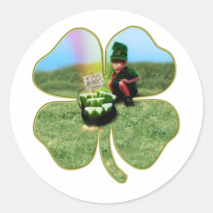 Leprechaun St. Patrick's Day Runder Aufkleber