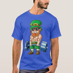 Leprechaun St Patricks Day Weightlift-Fitness T-Shirt