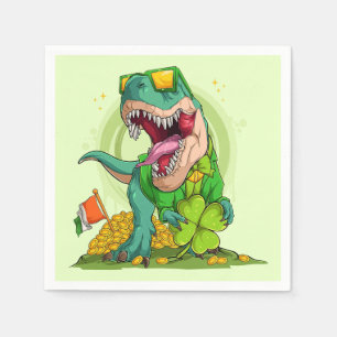 Leprechaun T-Rex St. Patrick's Day Serviette