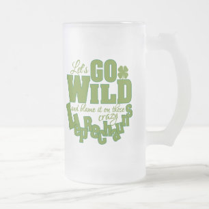 Leprechaun-Tasse - wählen Sie Stil und Farbe Mattglas Bierglas