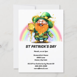 Leprechaun Topf mit Regenbogen Irish Glückliches P Einladung