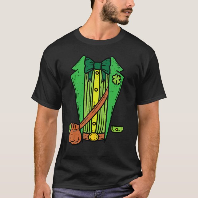 Leprechaun Tuxedo Kostüm Funny St Patrick Day Boy T-Shirt (Vorderseite)