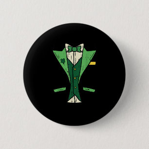 Leprechaun Tuxedo Patricks Day DIY Irish Halloween Button