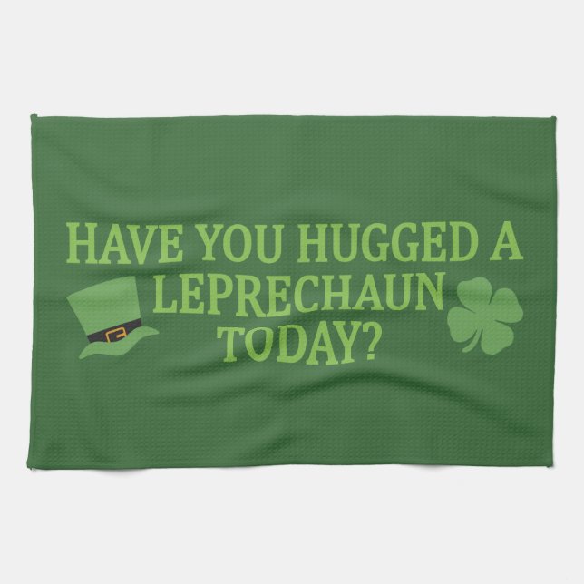 Leprechaun Umarme Küchentuch (Horizontal)