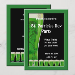 Leprechaun und Green Beer St. Patrick's Day Party Einladung