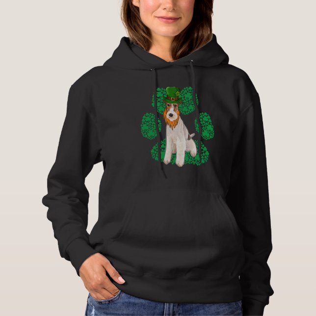 Leprechaun Wire Fox Terrier St Patricks Day Shamro Hoodie (Vorderseite)