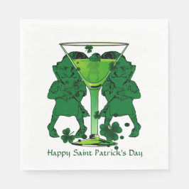Leprechauns Cocktail Kleeblatts St Patricks Day Serviette