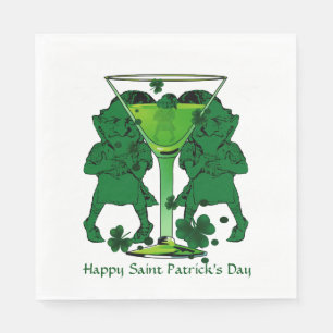 Leprechauns Cocktail Kleeblatts St Patricks Day Serviette