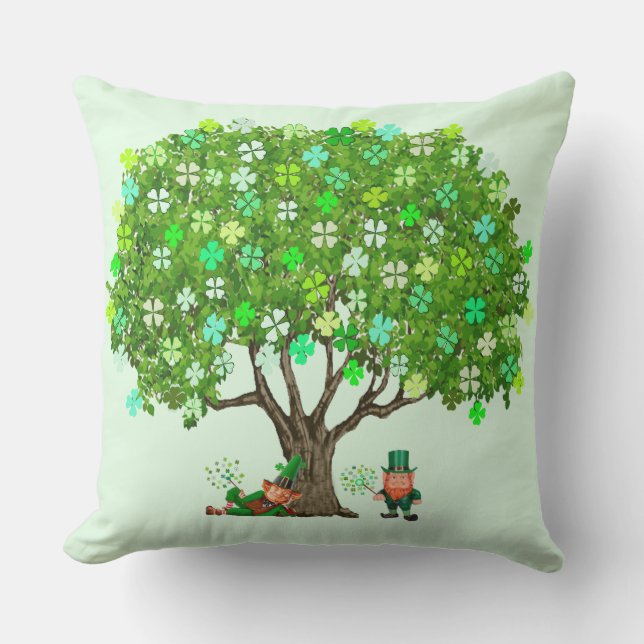 Leprechauns Et Shamrocks Coussin Extérieur 20" x 2 (Recto)