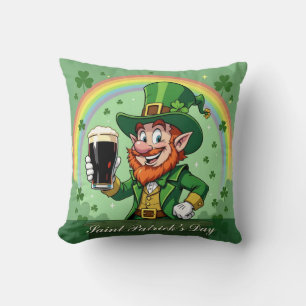 Leprechauns Jubel unter dem Regenbogen Kissen