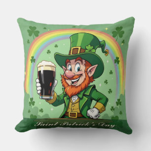 Leprechauns Jubel unter dem Regenbogen Kissen