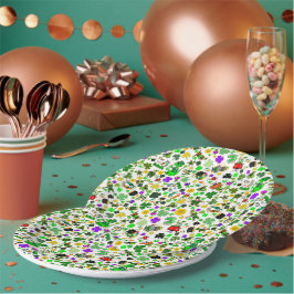 Leprechauns Kleeblatts Gold Mushrooms Kiss Me Pappteller