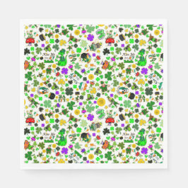 Leprechauns Kleeblatts Gold Mushrooms Kiss Me Serviette