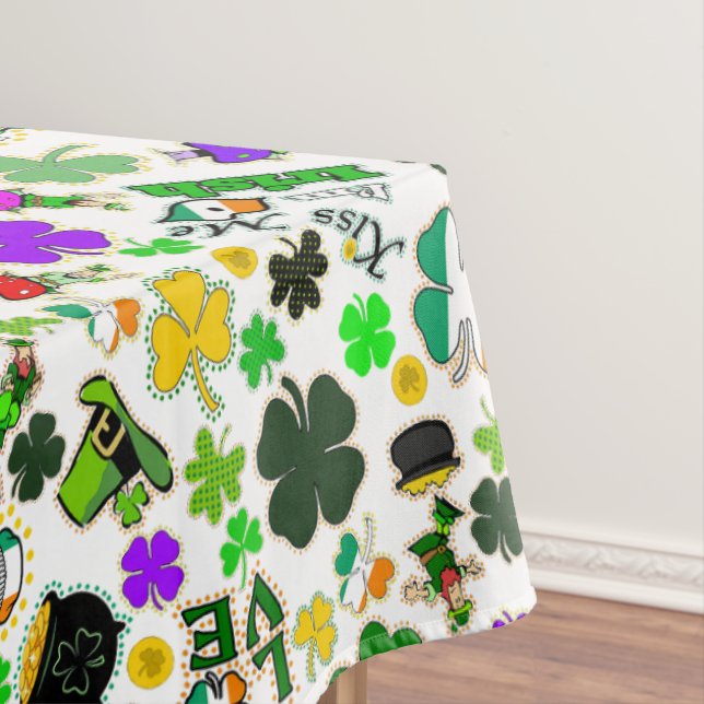 Leprechauns Kleeblatts Gold Mushrooms Kiss Me Tischdecke (Beispiel)