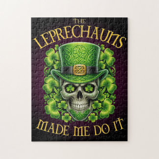 Leprechauns Made Me Do It Skull St Patrics Day