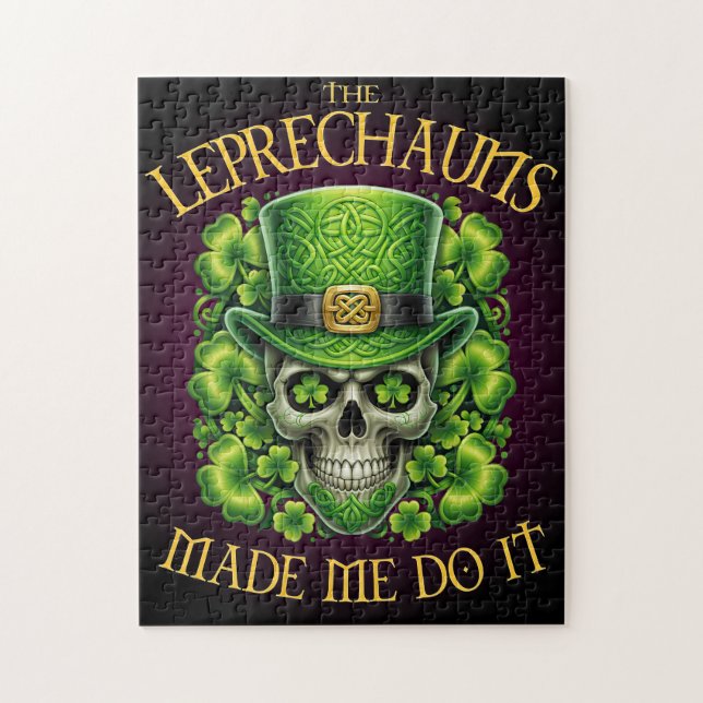 Leprechauns Made Me Do It Skull St Patrics Day (Vertikal)