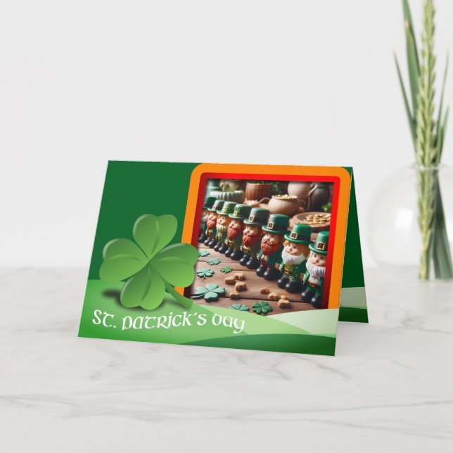 Leprechauns St Patrick's Day Text + Foto HGC5 hinz Karte (Vorderseite)