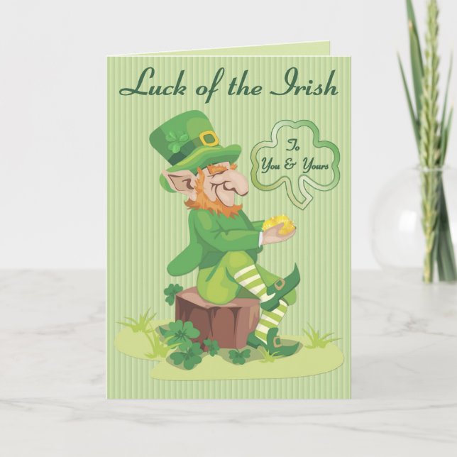 Leprechauun Greetings Karte (Vorderseite)