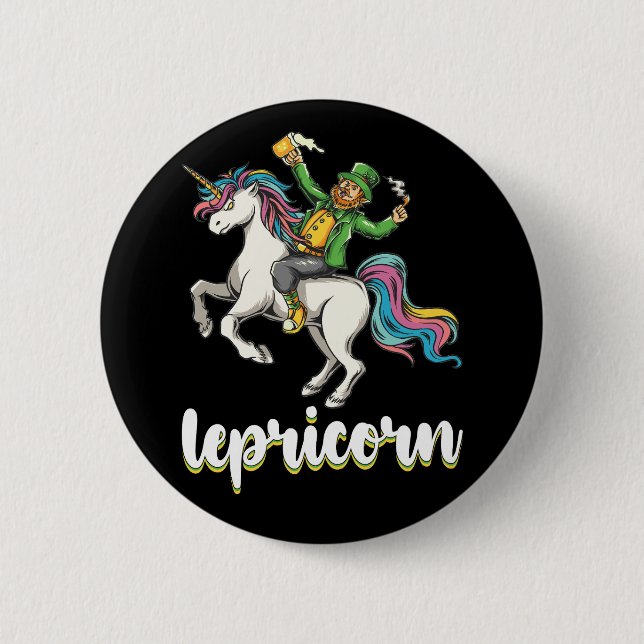 Lepricorn Leprechaun Unicorn St Patrick's Day Button (Vorderseite)