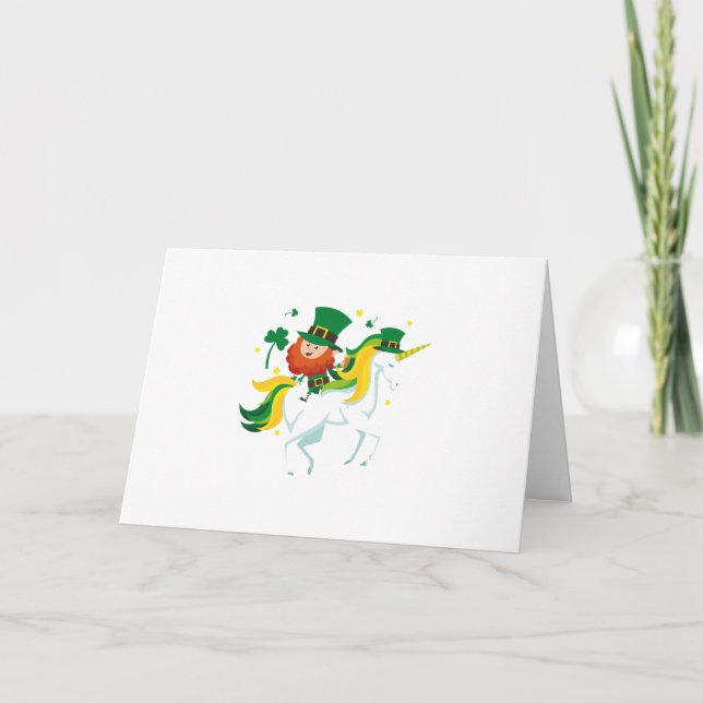 Lepricorn Unicorn St Patricks Day Kinder oder Mädc Karte (Vorderseite)