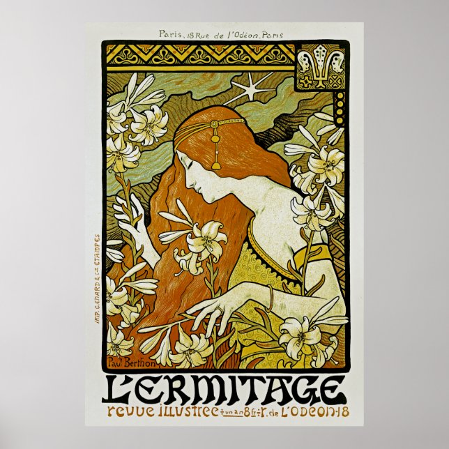 L'Ermitage Art Nouveau Floral Poster (Vorne)