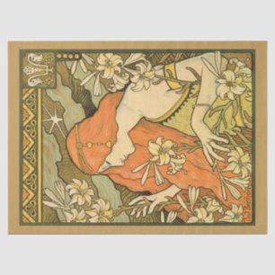 L'Ermitage Französische Jugendfrau im Bereich Blum Seidenpapier