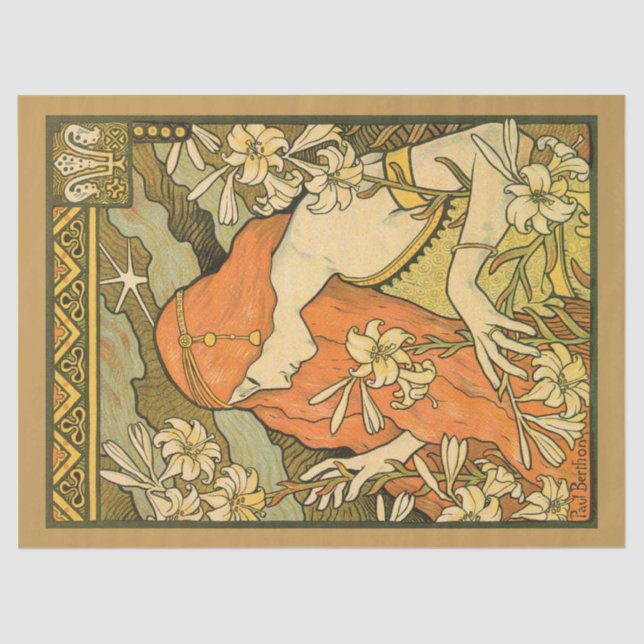 L'Ermitage Französische Jugendfrau im Bereich Blum Seidenpapier (Vorderseite)