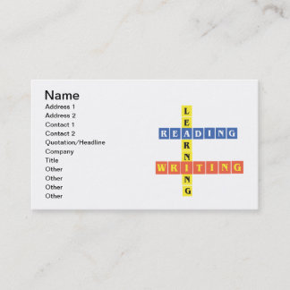 Lernen des Leseschreibens Visitenkarte