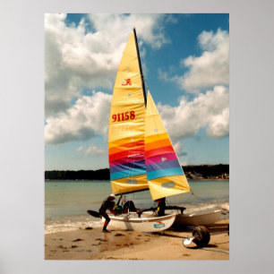 Lernen, ein Hobie Katamaran zu segeln Poster