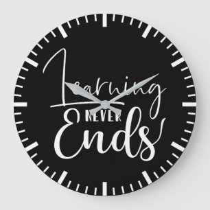 Lernen endet nie, harte Erfolgsmotivation des Spie Große Wanduhr