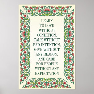 LERNEN IN DIE LIEBE OHNE BEDINGUNGEN, SPRECHEN OHN POSTER
