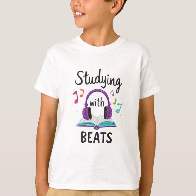 Lernen mit Beats - Cool Student Music T - Shirt (Vorderseite)
