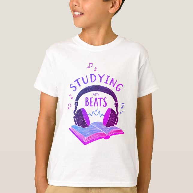 Lernen mit Beats - Retro School Music T-Shirt (Vorderseite)
