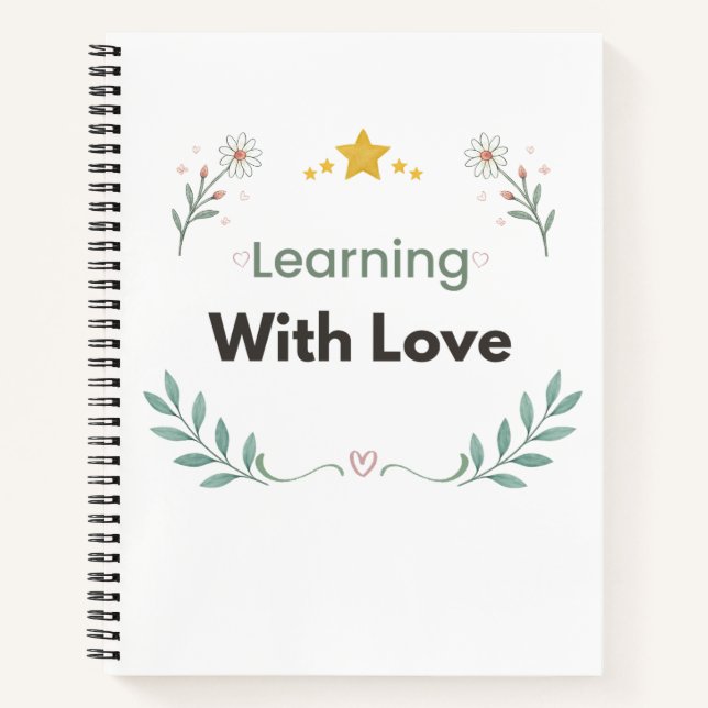 Lernen mit Liebe Lehrer Blumen Notizbuch (Vorderseite)