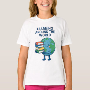 Lernen rund um den T - Shirt des World Earth Carto