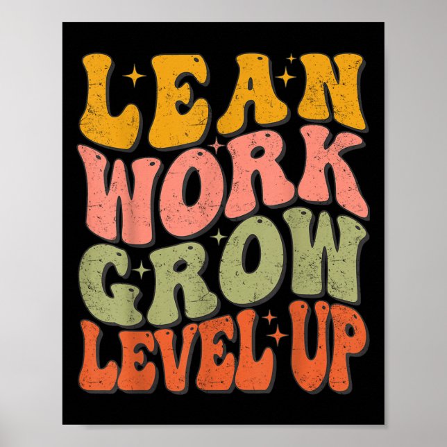 Lernen Sie Arbeit wachsen Ebene auf Retro Groovy M Poster (Vorne)