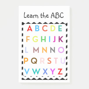 Lernen Sie das ABC Post-it Klebezettel