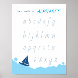 Lernen Sie, das Alphabet Poster für Kinder zu schr