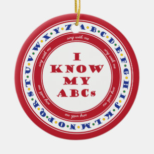 Lernen Sie die Alphabet-Verzierung Keramikornament