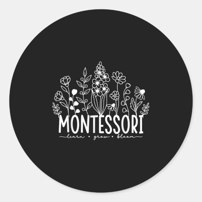 Lernen Sie die Aufwertung der Blütenblüte Montesso Runder Aufkleber (Vorderseite)