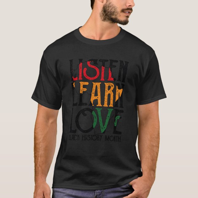 Lernen Sie die Liebe Afro African Teacher Black Hi T-Shirt (Vorderseite)