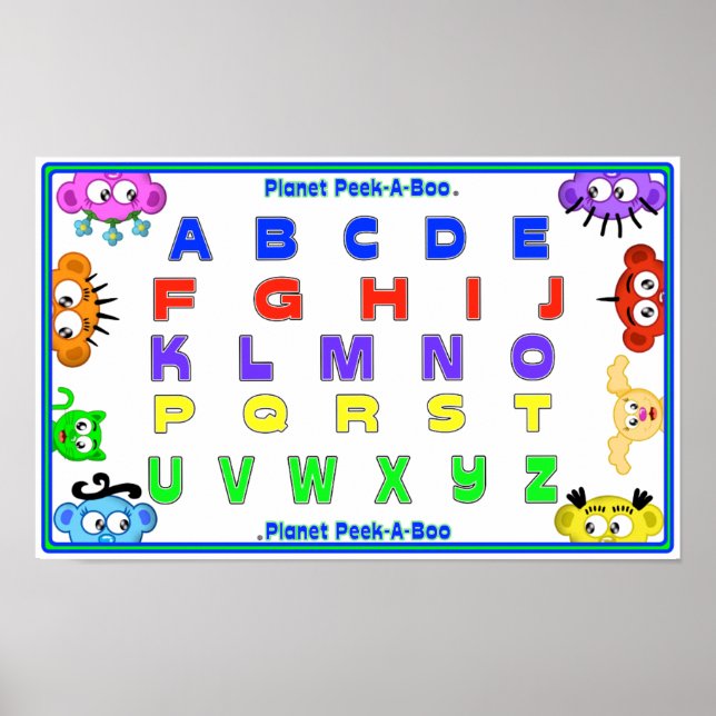 LERNEN SIE IHRE ABCs MIT PLANET FLÜCHTIGE BLICK-A- Poster (Vorne)