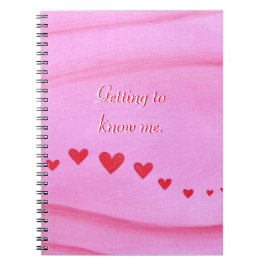 Lernen Sie mich kennen Red Hearts Journal Notebook Notizblock