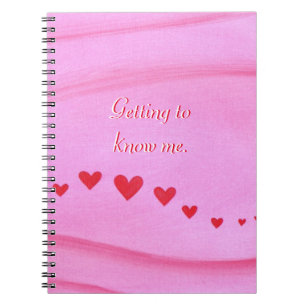 Lernen Sie mich kennen Red Hearts Journal Notebook Notizblock