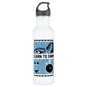 Lernen Sie mit diesem schönen Design zu schwimmen Edelstahlflasche