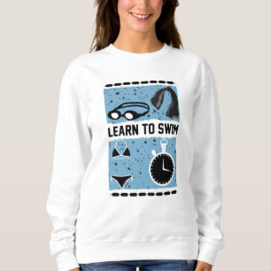 Lernen Sie mit diesem schönen Design zu schwimmen Sweatshirt